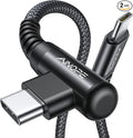 AINOPE USB C Cable 60W 2-Pack 10ft Nylon Braided USB C to USB C Cable Type C Charger Fast Charging Right Angle USBC Cable Charger Cord for iPhone 16 Pro Max 15 Plus Samsung S24 S23 iPad Pro Black