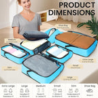 BAGAIL 4 Set/6 Set/8 Set Compression Packing Cubes Travel Accessories Expandable Packing Organizers (Half Mesh, 6-Blue)