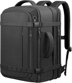 Ample Space Travel Backpack with LifetimeWarranty,Expandable Carry on Backpack with Cable Access Port,Fits 17.3"Laptop Notebook,Water Resistant Weekender Backpack Business Trips,Daily Travel,Black