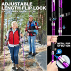 Covacure Hiking Poles Collapsible Trekking Poles - Aluminum Alloy 7075 Walking Sticks for Hiking with Telescopic & Foldable Tri-fold Design Hiking Gear for Women Men, Hiking, Camping, Climbing