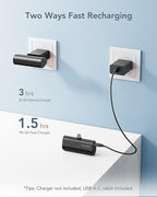 charmast Portable Charger USB C for iPhone 17/16/15, 5000mAh Fast Charging Power Bank with Built-in Type-C Connector, 20W Mini Battery Pack for iPhone 17/16/15 Series, Samsung S25/S24/S23, and More