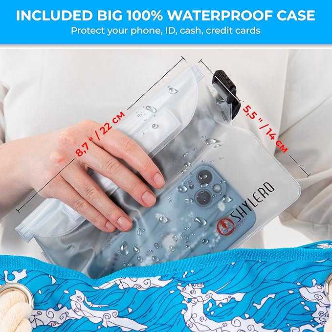 Beach Bag and Pool Bag Has Cooler Pocket, 7 Pockets Total, Zip Top. Family Size Waterproof Beach Tote