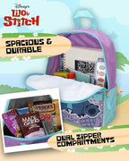 Fast Forward Stitch Kids Backpack and Lunch Box Set - 2 Piece 15 Inch School Backpack With Detachable Lunch Bag Set, Stitch Purple Pineapple