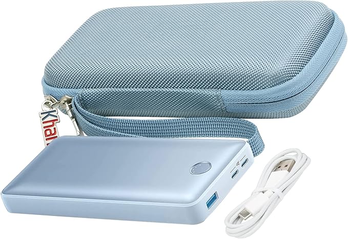 khanka Hard Travel Case for Anker 325/535 Power Bank PowerCore 20K Portable Charger 20000mAh, Case Only (Blue)