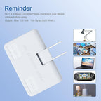 ETwinCoo 3 Way Flat Wall Outlet Extender Safe AC Adapter - 2-Prong Swivel Mini Indoor Wall Tap Plug, Outlet Splitter (Quick & Easy Install) Perfect for Home and Travel, Type A, White (3 Pack)