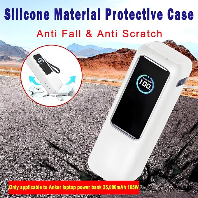 Silicone Case for Anker 165w Power Bank - Protective Cover for Anker 25000 mAh Laptop Portable Charger, Full - wrap Protection with Precise Port Cutouts (Clear)