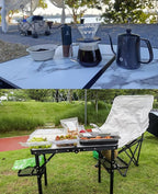 Titanker Small Camping Table Foldable 2ft, Folding Picnic Table with Side Racks & Net, Folding Camp Table Portable Beach Table, Car Camping Essentials, Sturdy Light Aluminum, Gift for Father Husband