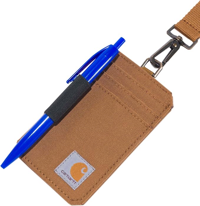 Carhartt 700D Nylon Duck ID Holder and Lanyard, W/Mesh ID Window for Quick Access