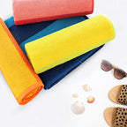 CASA COPENHAGEN Malibu Towel 4Pcs Deep Blue Designer Stripe Beach Towels Gift Set, 30"x60" Oversized 100% Cotton Pool Bath Towel for Beach Gift Set (Perfect Summer Gift Set for Women & Men)