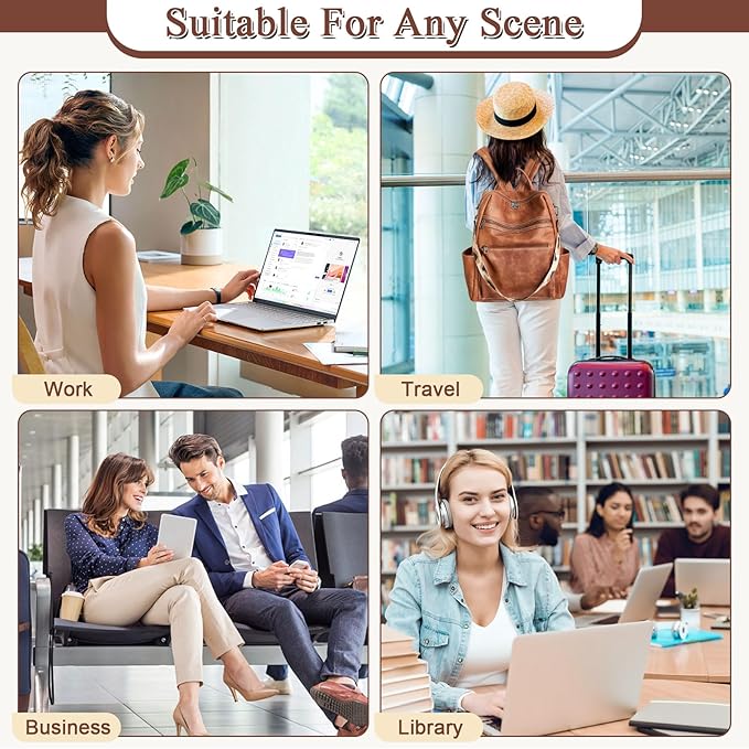 AGLOD Vegan Leather Laptop Backpack for Women 15.6 Inch Work Backpack Purse for Travel College