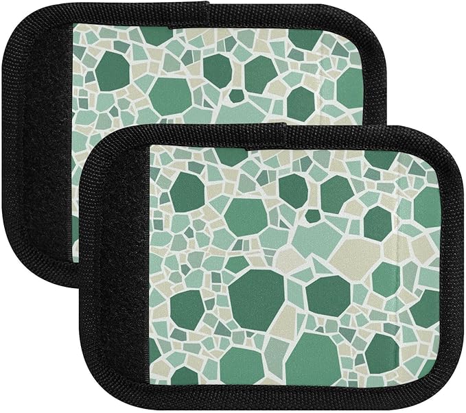 4 PC Luggage Handle Wrap Luggage Handle Covers Tags for Suitcase Bags Travel Luggage Handle Identifier Gripper Monochromatic Terrazzo Green