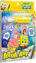 Spongebob Aqua Art, Mess-Free Water Reveal Coloring Book with Pen, No Mess Travel Activity Pad for Kids & Toddlers, Reusable Water Art Set, Preschool On-The-Go Toy, Mess Free Coloring for Toddlers