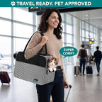 PetAmi Dog Purse Carrier for Small Dogs Cats, TSA Airline Approved Soft-Sided Pet Carrier with Pockets, Ventilated Travel Tote Bag with Bed & Shoulder Strap, Puppy Kitten, Max 12 lbs, Stripe Black