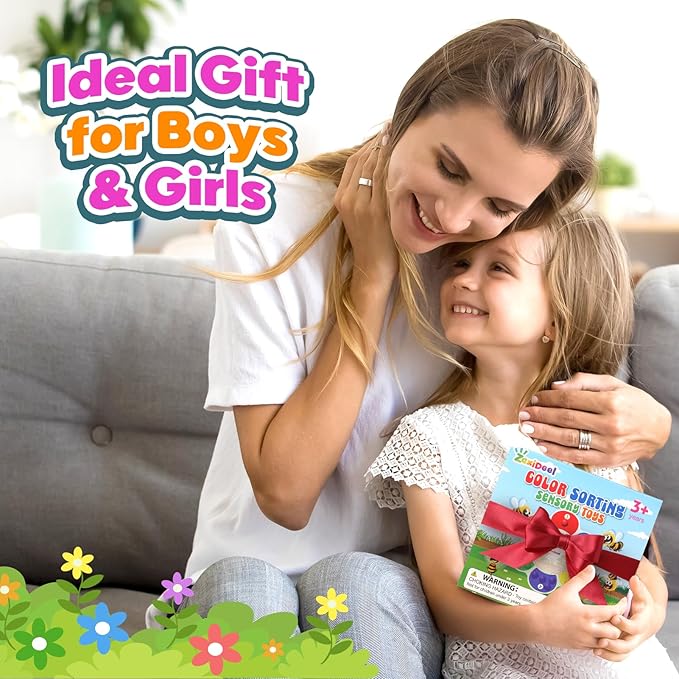ZaxiDeel Sensory Toys Color Sorting Toys: Quiet Fidgets for Classroom Montessori Toy for Toddlers, Preschool Learning Activities Calm Dwon Travel Toy for Boys Girls Gifts Ages 1-3 3-5