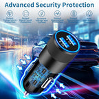 [Apple MFi Certified] iPhone Fast Car Charger, Braveridge 2Pack 4.8A Dual USB Car Power Cigarette Lighter USB Car Carplay Charger with Lightning Braided Cable for iPhone 14 13 12 11 Pro XS XR X 8 iPad