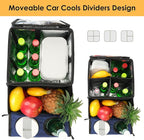 Backseat Organizer for Kids & Adults – Car Seat Cooler Warmer with 2-in-1 Writing Tray, Cup Holders & 11 Storage Compartments | Road Trip Car Organizer for Front & Back Seat (Black) (Navy Blue)