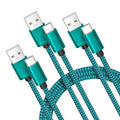 Basesailor for iPhone 17 16 Pro Max Charger Cord,USB to USB C Cable,Type C Charging Power Cord for Apple 17e 15 iPad 10 Air 4 5,Samsung Galaxy S26 S25 S24 S23,Green,3Pack 1.5/3.3/6.6FT(0.5/1/2M)