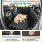 URPOWER 2026 Upgraded Back Seat Extender for Dogs - Large Hard Bottom Dog Car Seat Cover Holds 550lbs, Waterproof Dog Hammock Pet Bed with High-Density Foam Non-Slip Backseat Protector