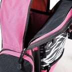 Lillian Vernon Personalized Rolling Luggage for Kids, 5-Pocket Hot Pink & Zebra Print Design Suitcase Set With Clip-On Pouch, Customizable Girls Travel Carrier on Wheels, 5.5" W x 12" L x 18" H