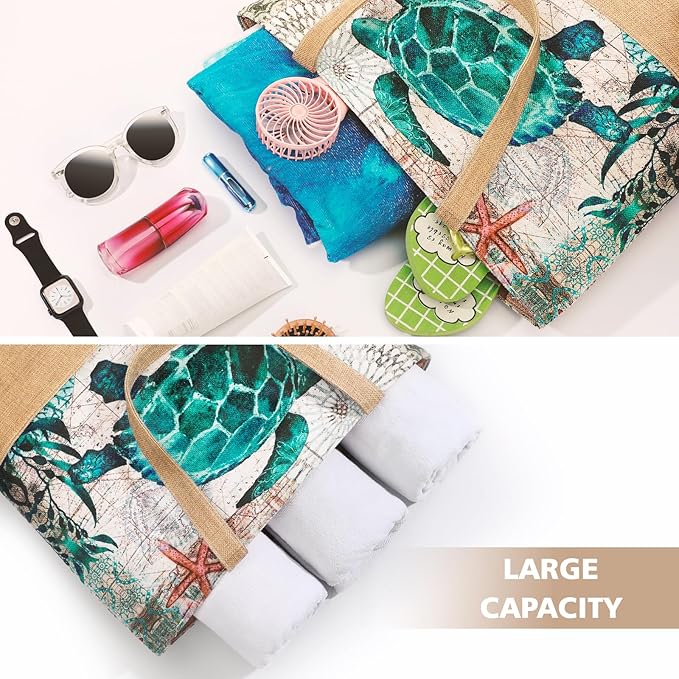 Trifabricy Beach Bag for Women, Large Beach Tote Bags with Zipper, Woven Straw Tote Waterproof, Swim Gym Shopping Travel Bag