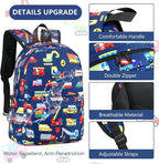 CAMTOP Preschool Backpack for Kids Boys Girls Toddler Backpack Kindergarten School Bookbags for Age 3-8 (Navy Vehicle)