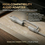 Wired Headphones, Premium Over-Ear Headset with Hi-Fi Stereo Sound, Noise-Isolating Ear Cushions, Lightweight Comfortable Design, Tangle-Free Cable, Ideal for Work & Daily Commute (Silver)