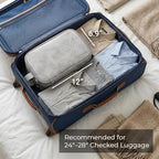 Elviros Toiletry Bag for Men, Large Travel Shaving Dopp Kit Water-resistant Bathroom Toiletries Organizer PU Leather Cosmetic Bags