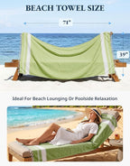 LANE LINEN Turkish Beach Towel 2 Pack, Oversized Beach Towel 39"x71", Lightweight Beach Essentials for Women, Large Pool Towel, Absorbent & Quick Dry, Sand Free Beach Towel - Jade Lime