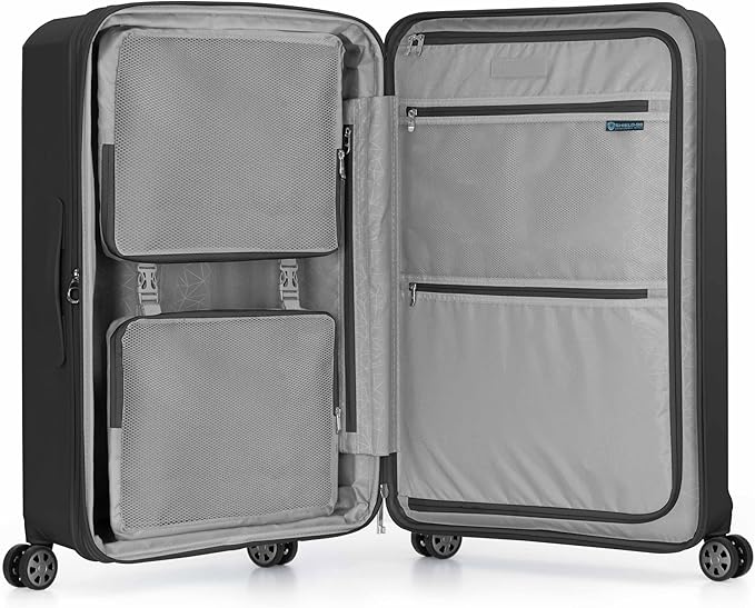 Traveler's Choice Pagosa Hardshell Expandable Luggage with Spinner Wheels, Black, 3-Piece Set (22/26/30)