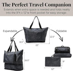 Baggallini Carryall Expandable Lightweight Travel Tote 22" Packable Folding Compact Nylon Washable Weekender w/Luggage Sleeve