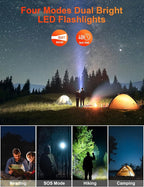 MINRISE Solar Power Bank 40000mAh, Portable Charger PD 20W Fast Charging Solar Charger Power Bank Built in 4 Cables and USB-C in/Output, Camping Essentials External Battery Pack with Flashlights