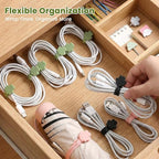 Data Cable Organizer, 2026 Upgrade Silicone Cable Ties Reusable Cable Management Organizers, Multipurpose Elastic Cord Organizer for Fastening and Bundling Cable Cords Wires (10PC B)