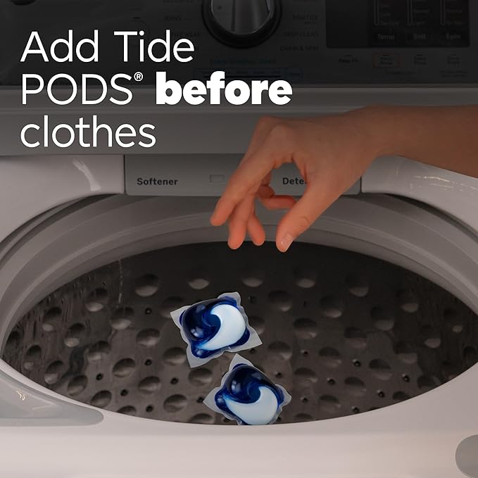 Tide PODS laundry detergent pacs, 3-in-1 Stain Remover, Odor Fighter, Color Protector, 102 Count, HE compatible, Original Scent