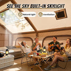 Inflatable Tent with Skylight, Quick Setup Blow Up Tents with Pump, Hot Tent with Stove Jack, Waterproof Oxford Inflatable House for Camping, Air Glamping Tents for Camping Adult 8-12 Person