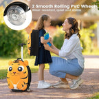 Goplus 2PC Kids Carry On Luggage Set, 16" Rolling Suitcase & 12" Backpack, Airline Approved Travel Trolley Luggage with Wheels for Toddlers Children Girls Boys (Tiger)