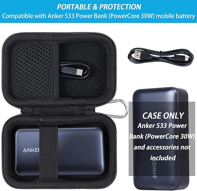 khanka Hard Travel Case Replacement for Anker 533 Power Bank/Anker Nano Power Bank,10000mAh Portable Charger (PD 30W max. Leistung),Case Only