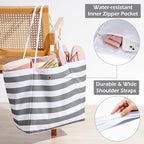 KALIDI Beach Tote Bag Women Large Waterproof Sandproof Shoulder Handbag Packable Grocery Bag Hobo Purse for Picnic Vacation