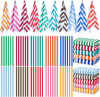 EBOOT 10 Pack Oversized Beach Towel Set Extra Large Pool Towels Microfiber Quick Dry Swim Blanket for Adult Women Men Face Hand Body Bath Travel Pool(Bright Color,31 x 63 Inch,Cabana Stripe)