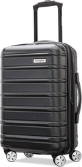 Samsonite Omni 2 Global Carry-On Spinner Luggage - Compact Size For International Travel - Airline-Approved - Features Expandable Polycarbonate Shell, 360° Wheels, USB Power Hub - Charcoal - Black