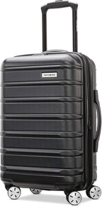 Samsonite Omni 2 Global Carry-On Spinner Luggage - Compact Size For International Travel - Airline-Approved - Features Expandable Polycarbonate Shell, 360° Wheels, USB Power Hub - Charcoal - Black