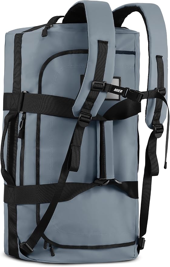 MIER Water Resistant Backpack Duffle Heavy Duty Convertible Duffle Bag with Backpack Straps for Gym, Sports, Travel