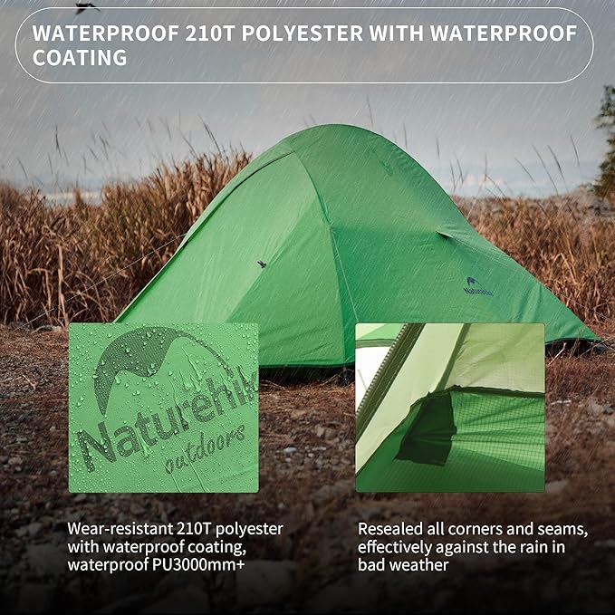 Naturehike Cloud Up Tent, Lightweight Backpacking Tents, Waterproof Ultralight Tent for Camping Hiking Backpacking