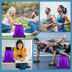 PLULON 15 Pcs Purple Drawstring Bags Drawstring Backpack Bulk, String Backpack Cinch Sack Sport Gym Backpack Bags for Yoga Traveling Outdoor Sports