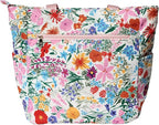 ESVAN Original Floral Tote Bag Large Shoulder Bag with Multi Pockets for Gym Travel Beach Daily Bags