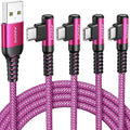 AINOPE USB C Cable [4-Pack, 3.1A] Type C Charger Fast Charging, Right Angle [10/6.6/3.3/3.3ft] USB A to USB C Cable Nylon Braided Compatible with Galaxy S22 S10 Plus S21 S20, Note 10, LG Google Pixel