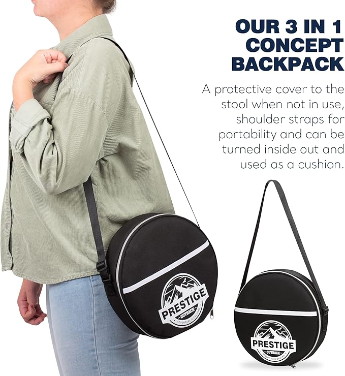 Collapsible Stool With 3-in-1 Cushioned Carry Case, 400lbs Max Weight, Lightweight Portable Retractable Foldable Telescoping Camping Stool for Adults Outdoor Fishing Hiking Travel BBQ