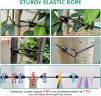 Retractable Portable Clothesline for Travel,2 Packs of Portable Clothesline with 8 clothespins,2 Packs of Disposable Compressed Towels,Suitable for Indoor Clothesline, Outdoor Camping Accessories