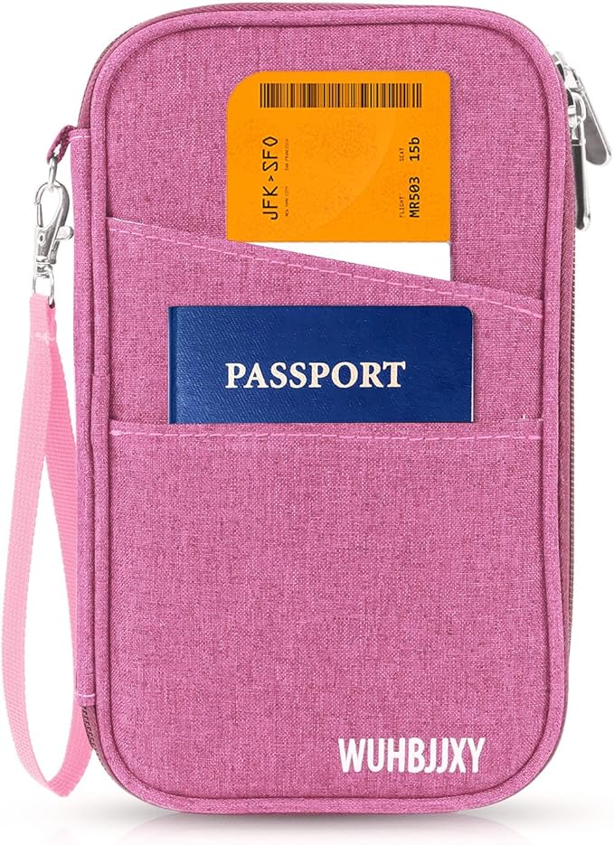 Premium Travel Passport Holder,Family Passport holder Travel Document Organizer,Secure &Stylish Companion For your Family (pink)