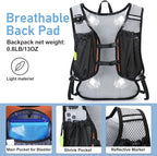 Lightweight Hydration Backpack, Running Backpack with 2L Water Bladder, Hydro Water Daypack for Cycling Hiking Rave for Men Women