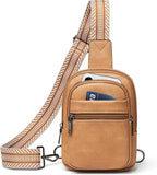 LATMAP Sling Bag For Women Faux Leather Small Casual Daypack Backpack Fanny Pack Crossbody Chest Bags Purse